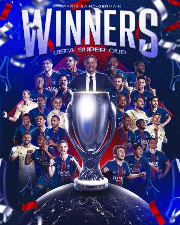 载入汗青🏆巴黎夺得队史首座欧超杯冠军！成为赛史首个法国冠军