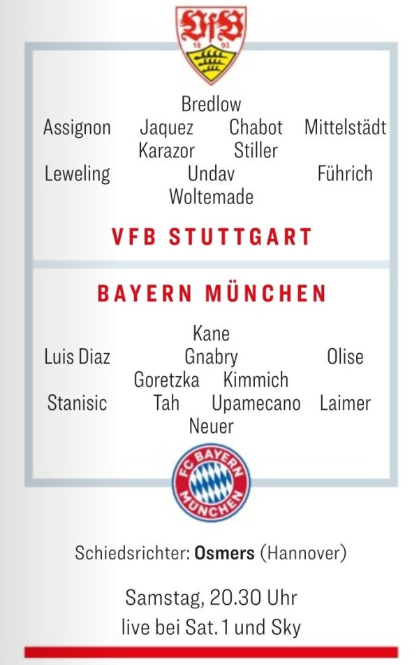 踢球者展望德超杯首发：塔、路易斯-迪亚斯先发，沃尔特马德出战