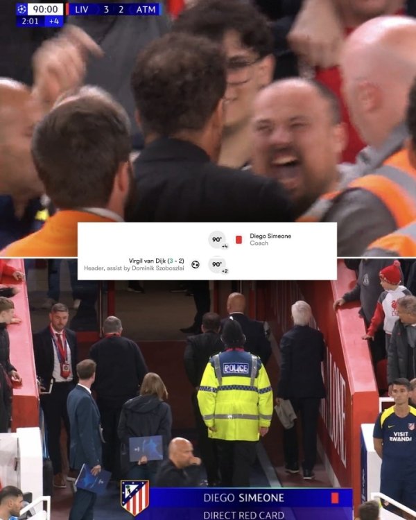 遭绝杀后染红‼️西蒙尼：被骂90分钟，我行径隔离理但我亦然东说念主